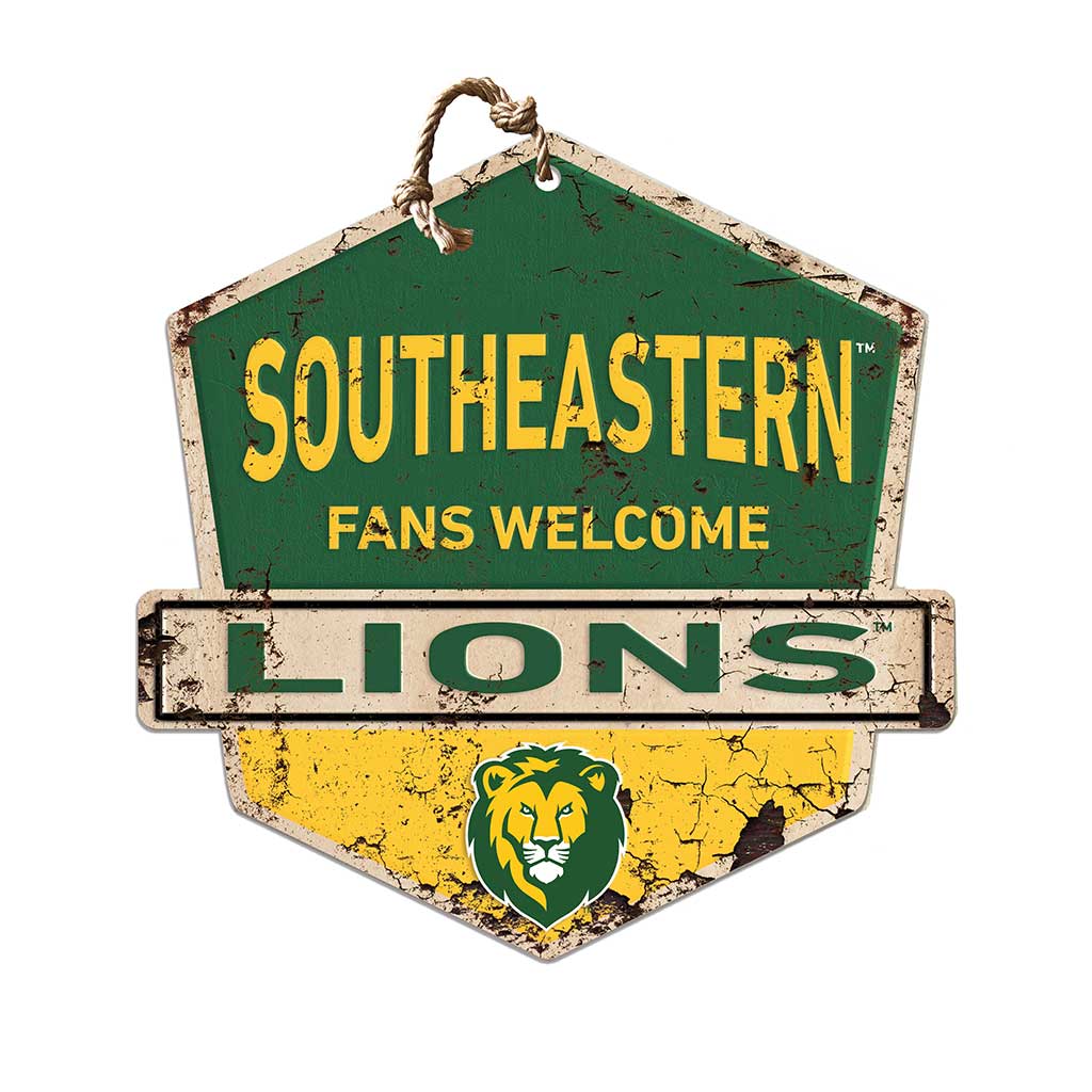 Rustic Badge Fans Welcome Sign Southeastern Louisiana Lions