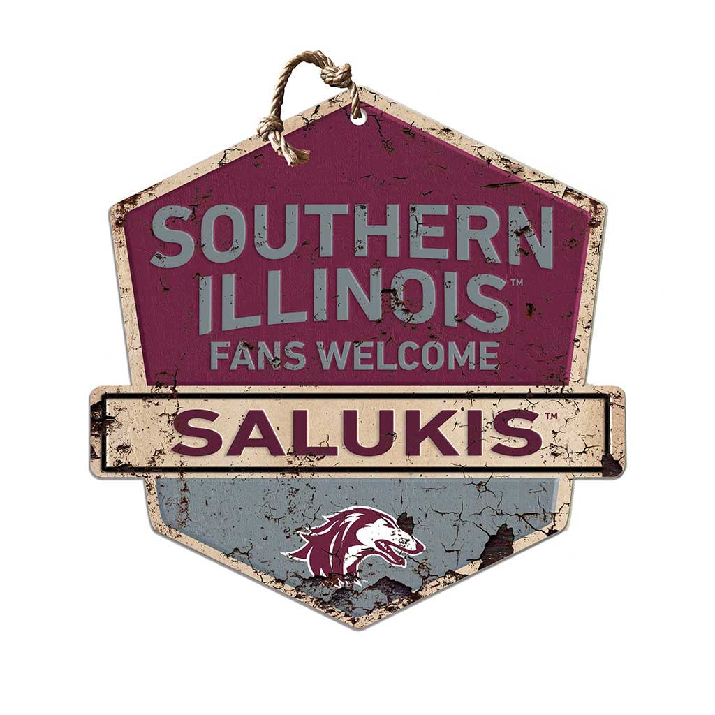Rustic Badge Fans Welcome Sign Southern Illinois Salukis