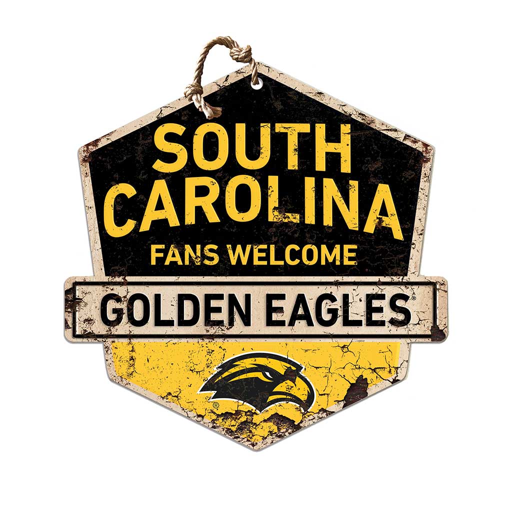Rustic Badge Fans Welcome Sign Southern Mississippi Golden Eagles