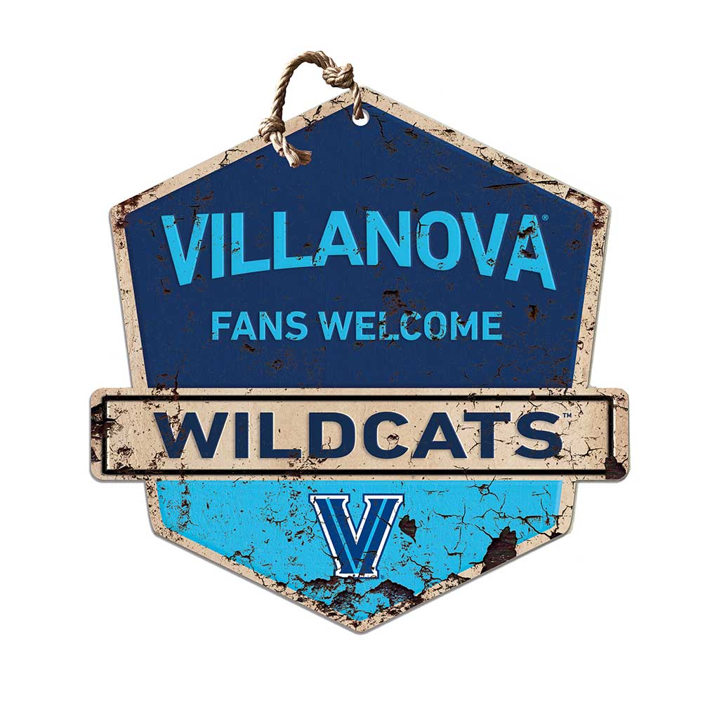 Rustic Badge Fans Welcome Sign Villanova Wildcats