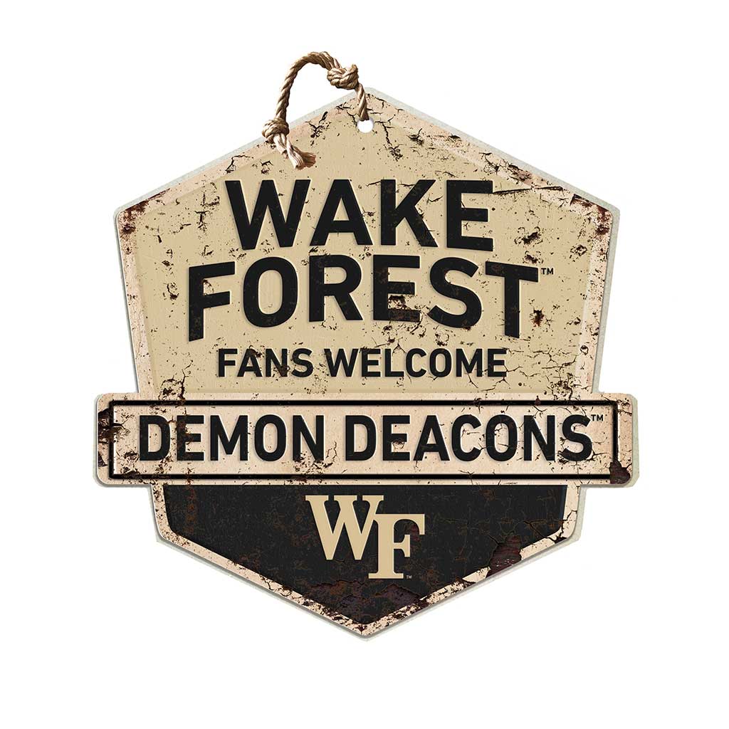 Rustic Badge Fans Welcome Sign Wake Forest Demon Deacons