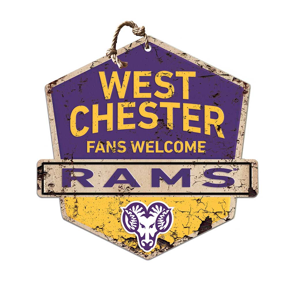 Rustic Badge Fans Welcome Sign West Chester Golden Rams