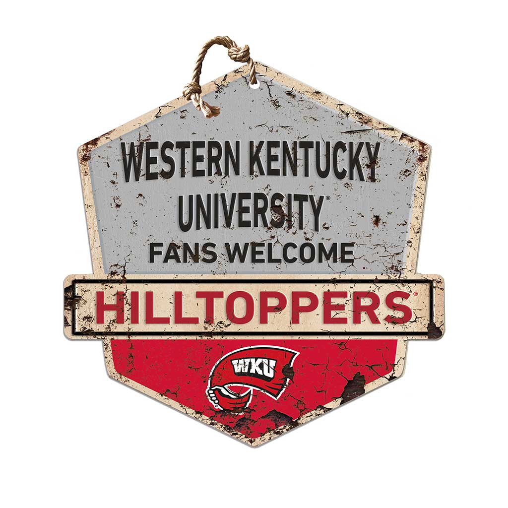 Rustic Badge Fans Welcome Sign Western Kentucky Hilltoppers