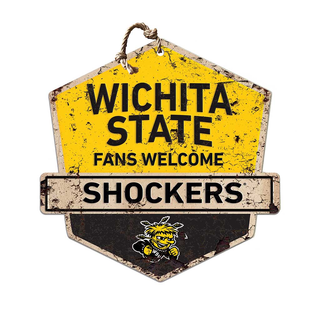 Rustic Badge Fans Welcome Sign Wichita State Shockers
