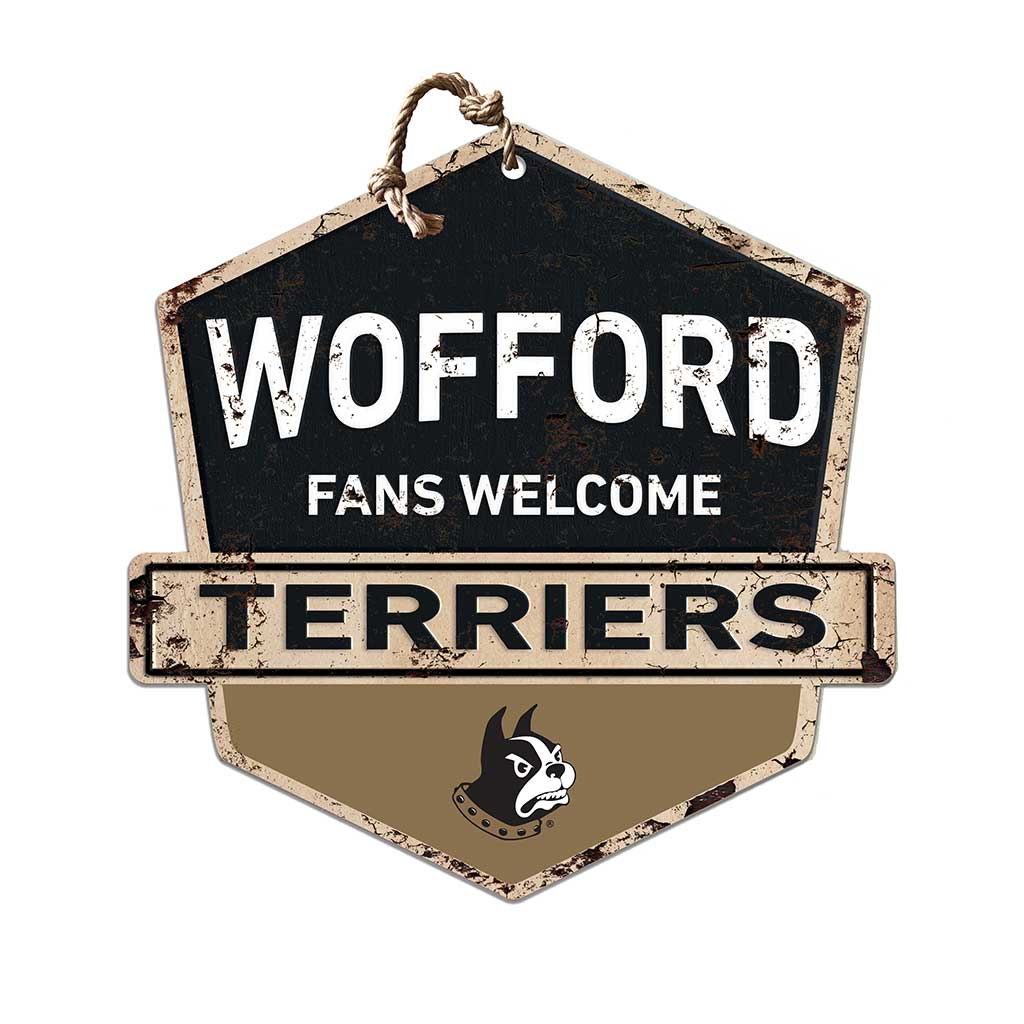 Rustic Badge Fans Welcome Sign Wofford College Terriers