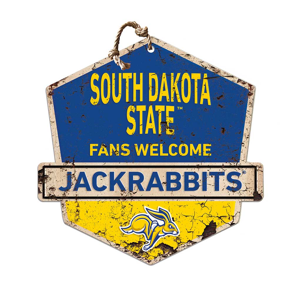 Rustic Badge Fans Welcome Sign South Dakota State University Jackrabbits