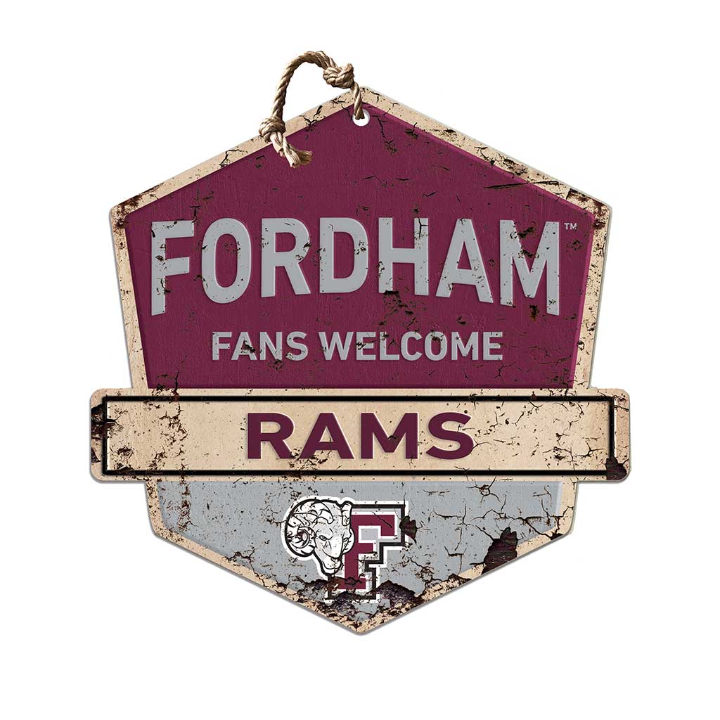 Rustic Badge Fans Welcome Sign Fordham Rams