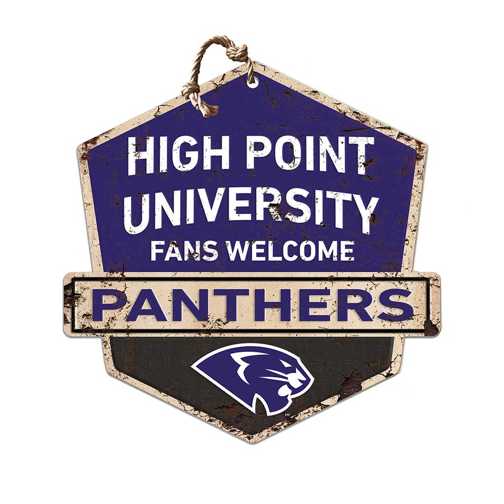 Rustic Badge Fans Welcome Sign High Point Panthers