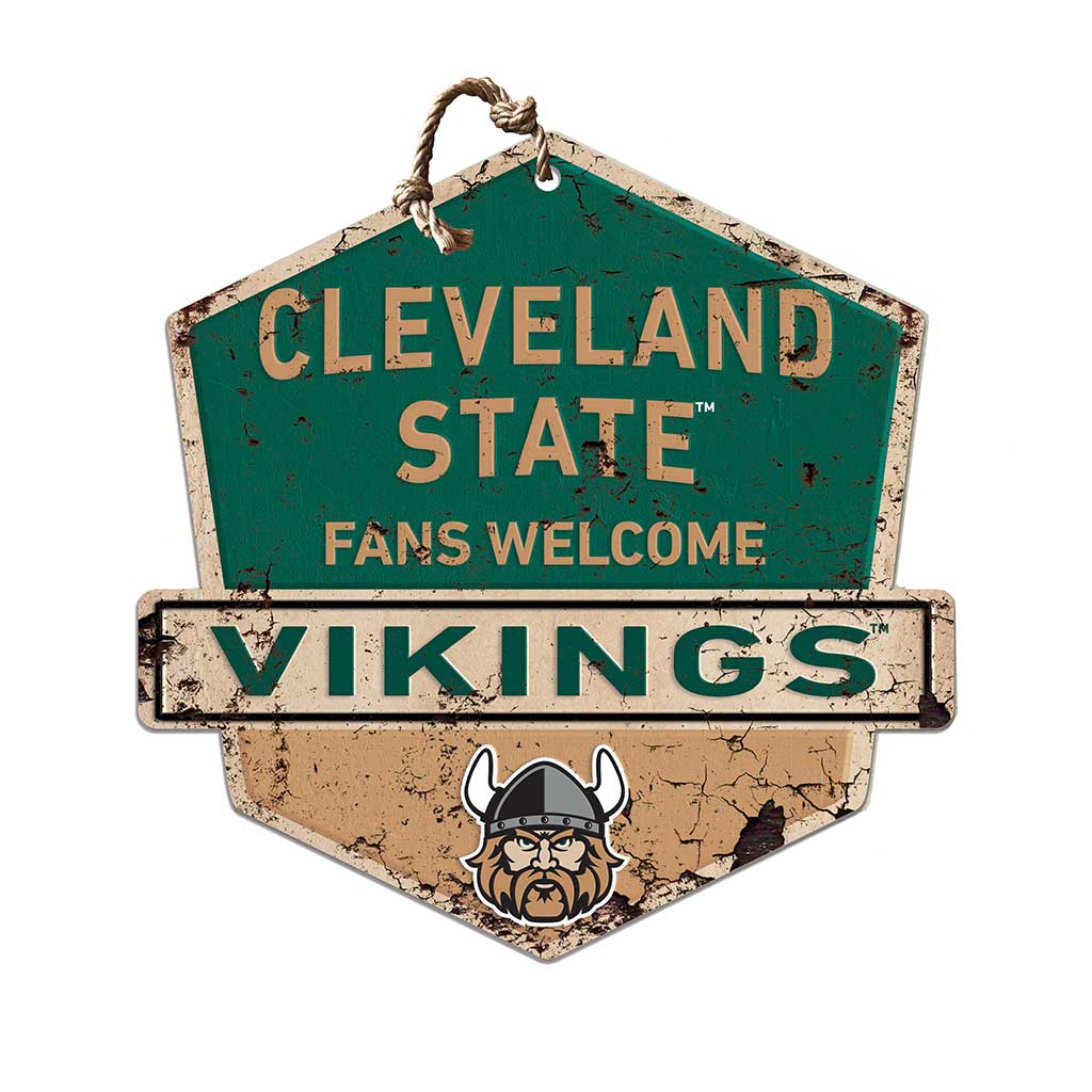 Rustic Badge Fans Welcome Sign Cleveland State Vikings