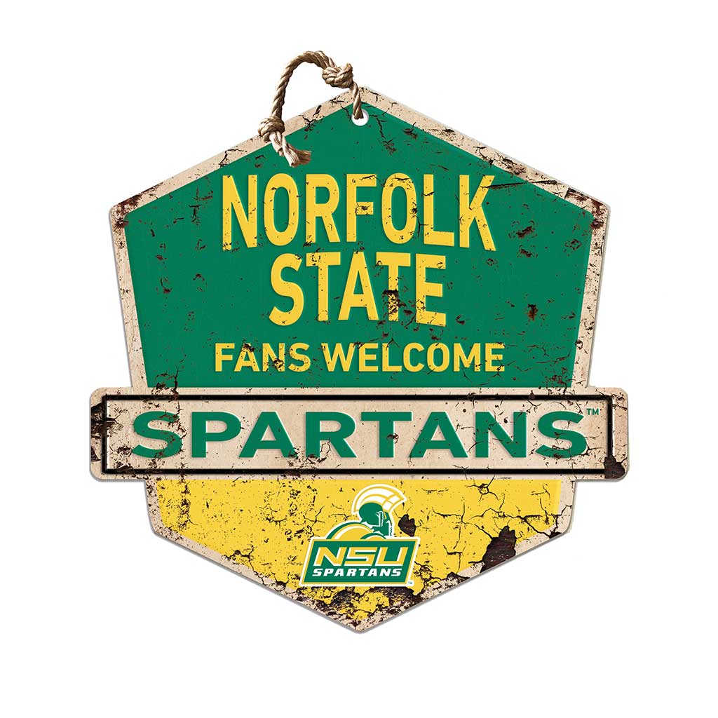 Rustic Badge Fans Welcome Sign Norfolk State Spartans
