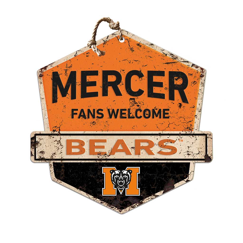 Rustic Badge Fans Welcome Sign Mercer Bears