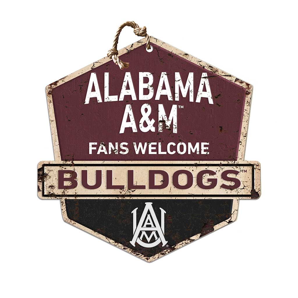 Rustic Badge Fans Welcome Sign Alabama A&M Bulldogs