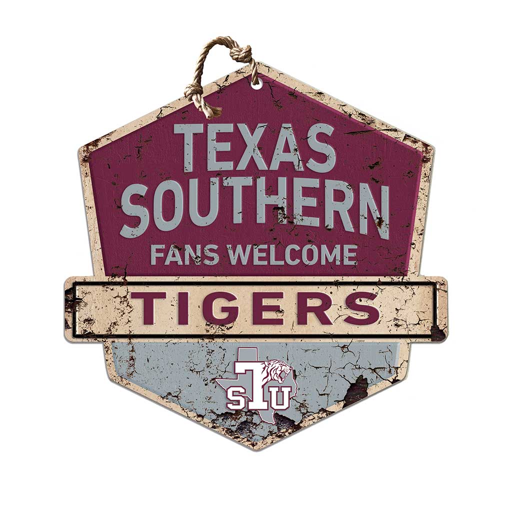 Rustic Badge Fans Welcome Sign Texas Southern Tigers