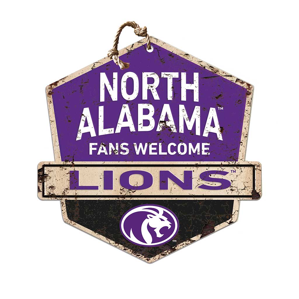 Rustic Badge Fans Welcome Sign North Alabama Lions