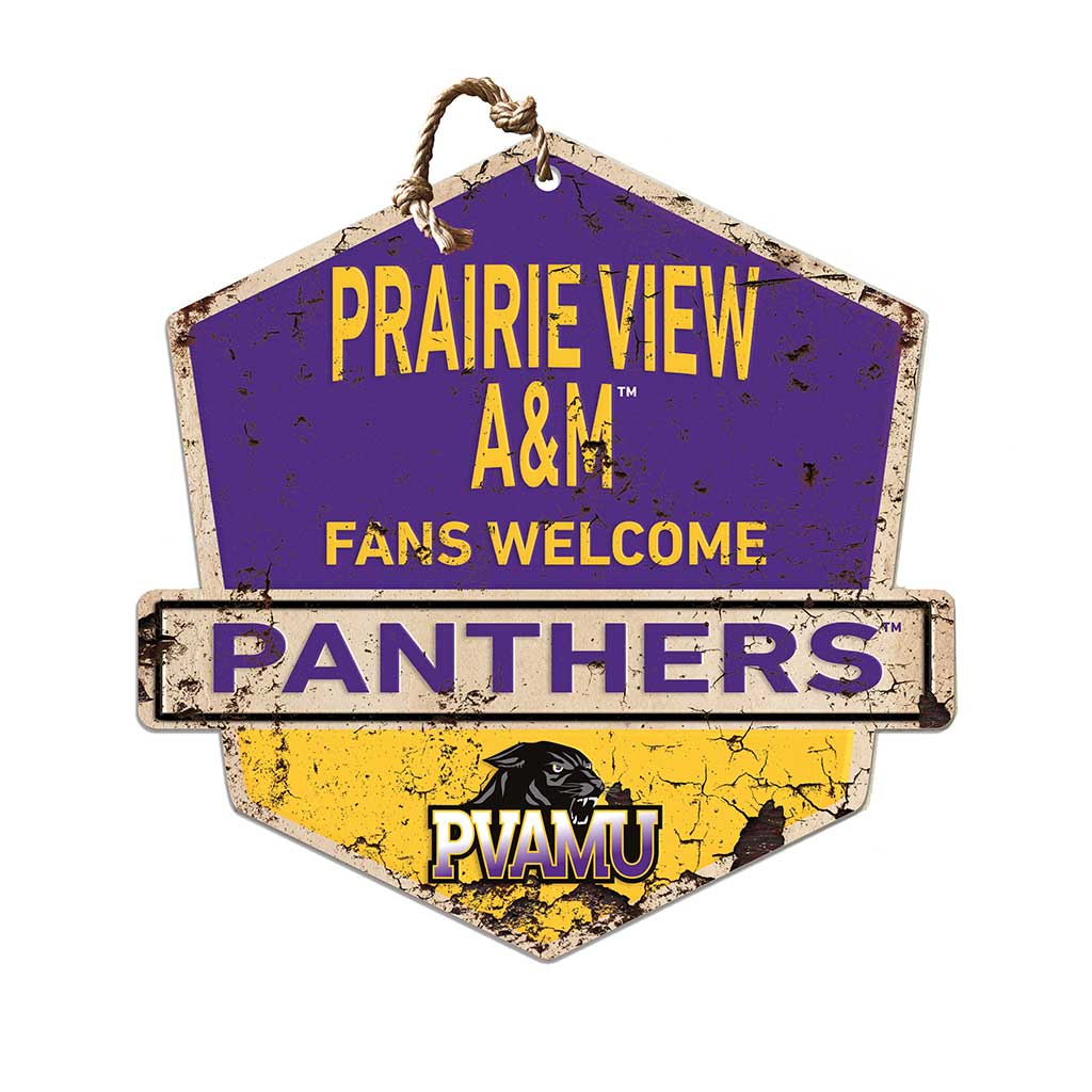 Rustic Badge Fans Welcome Sign Prairie View A&M Panthers