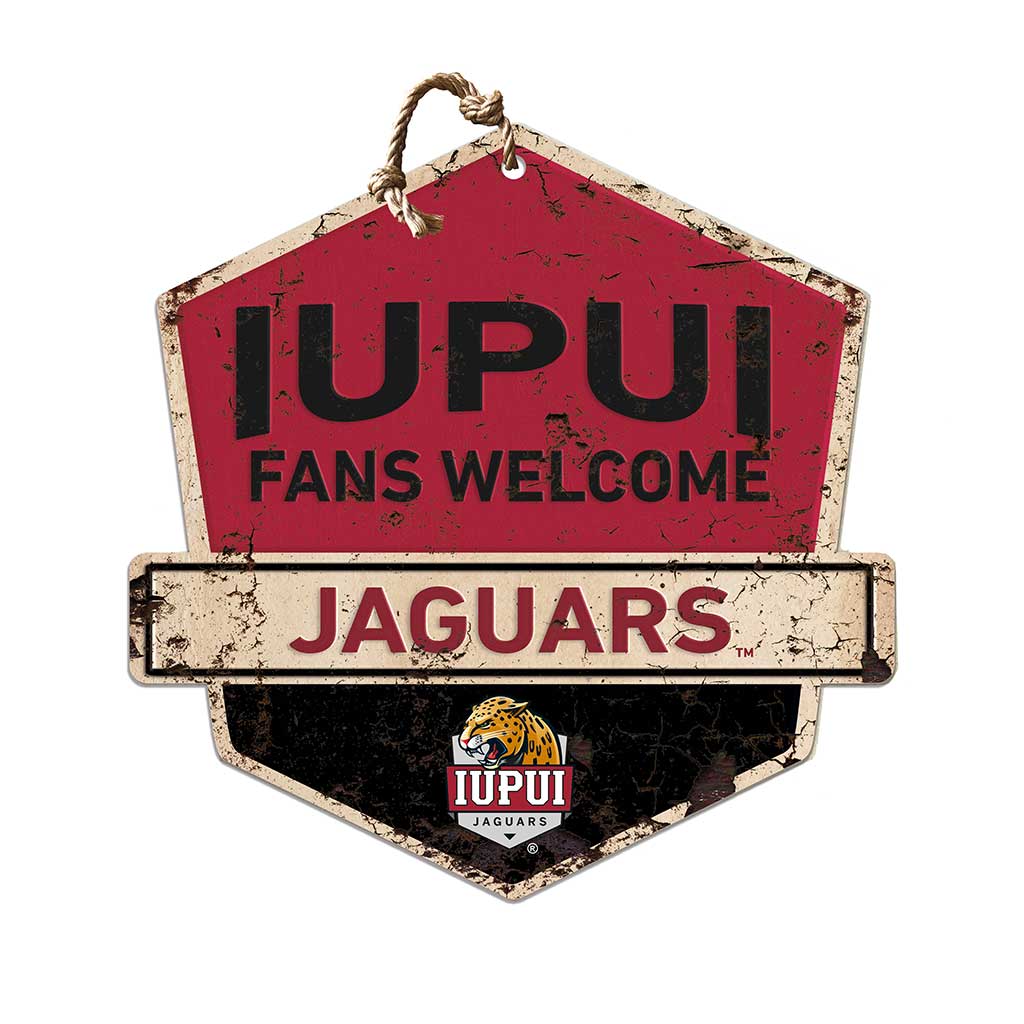 Rustic Badge Fans Welcome Sign Indiana-Purdue Indianapolis Jaguars
