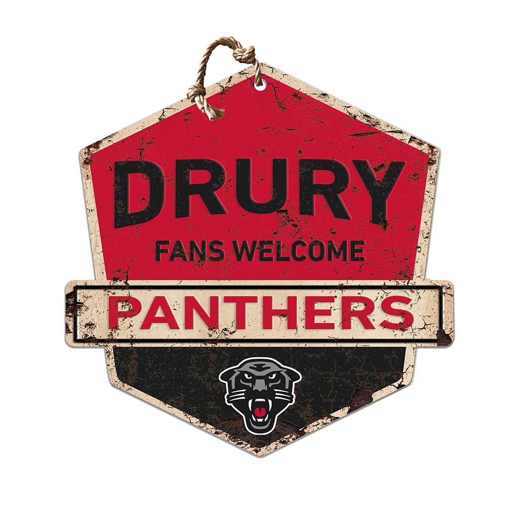 Rustic Badge Fans Welcome Sign Drury University Panthers