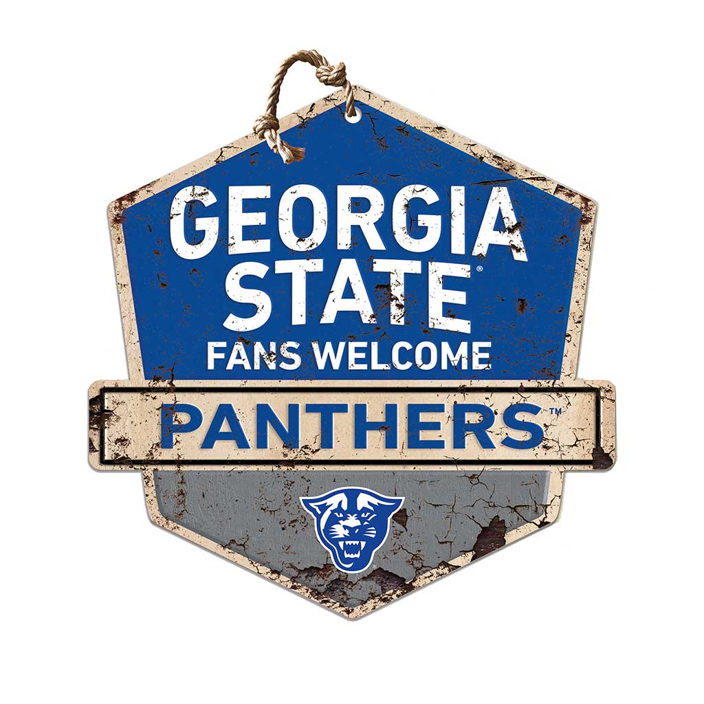 Rustic Badge Fans Welcome Sign Georgia State Panthers