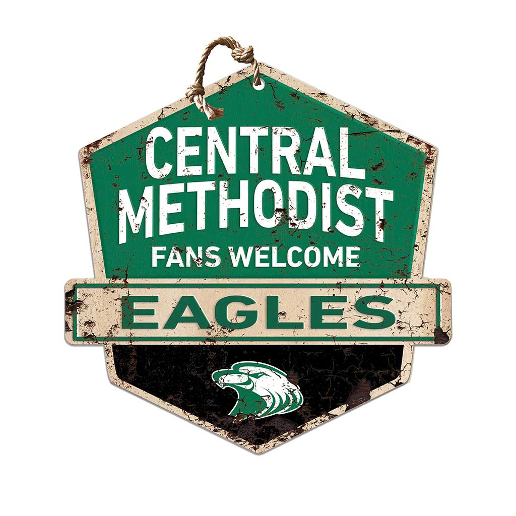 Rustic Badge Fans Welcome Sign Central Methodist University Eagles