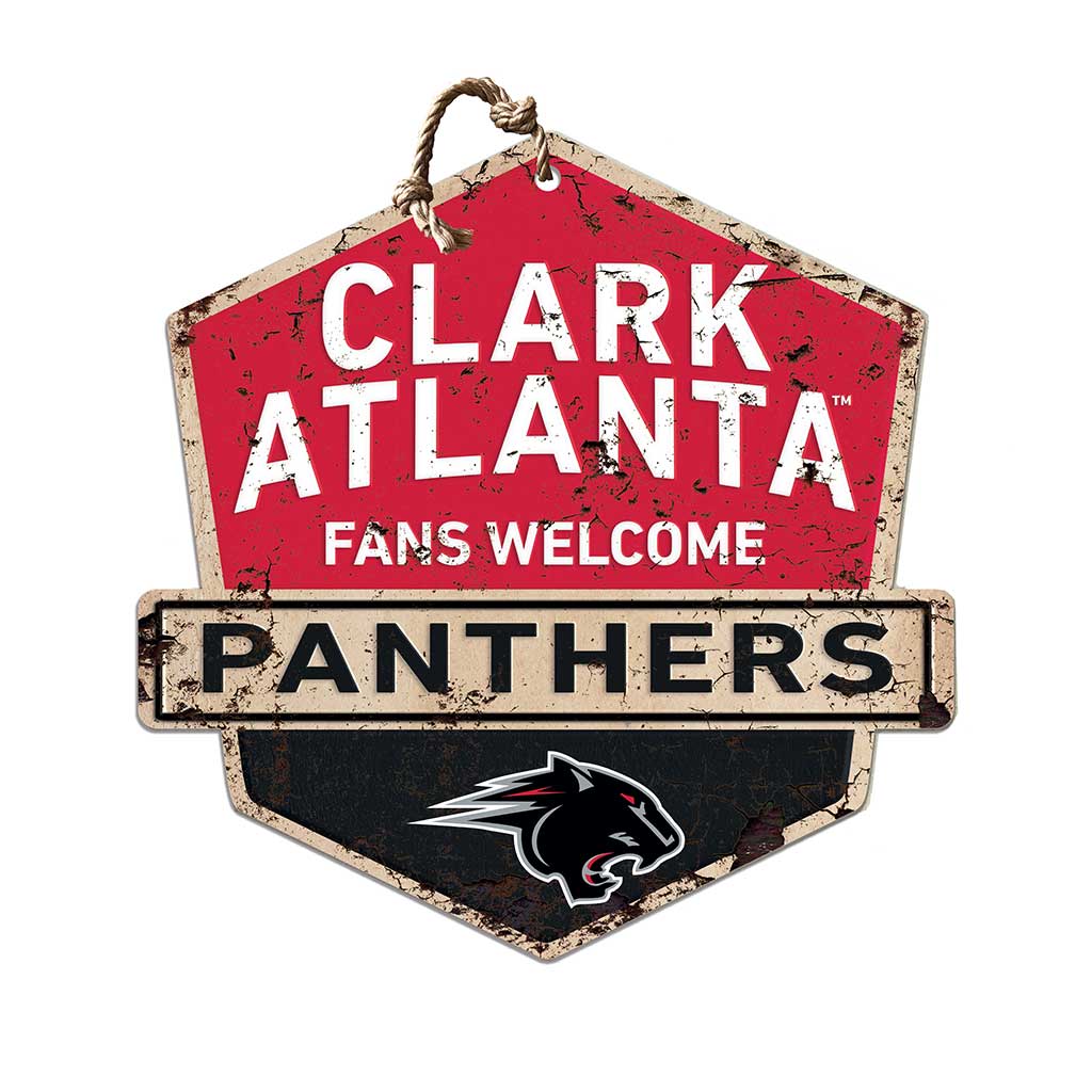 Rustic Badge Fans Welcome Sign Clark Atlanta University Panthers