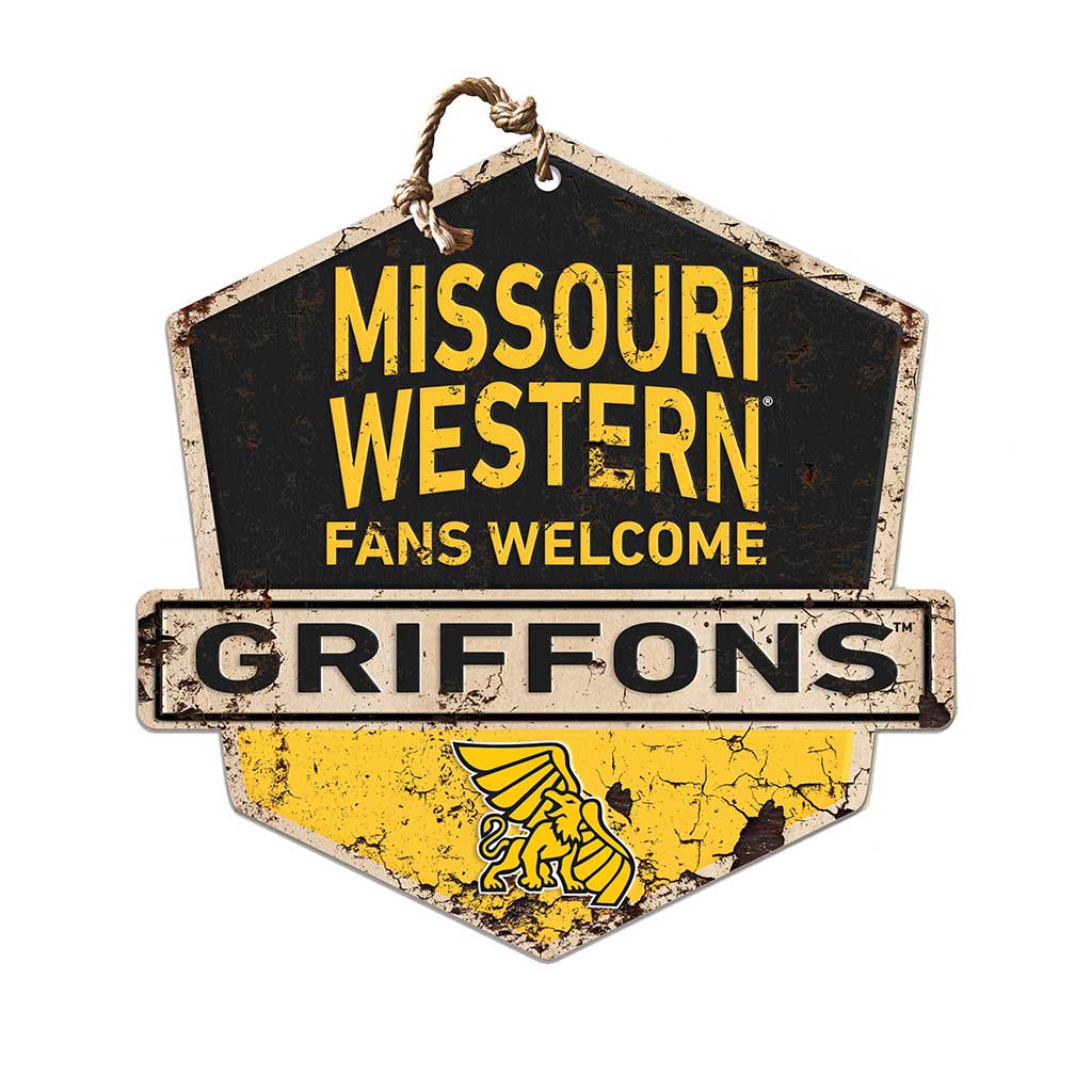 Rustic Badge Fans Welcome Sign Missouri Western State University Griffons