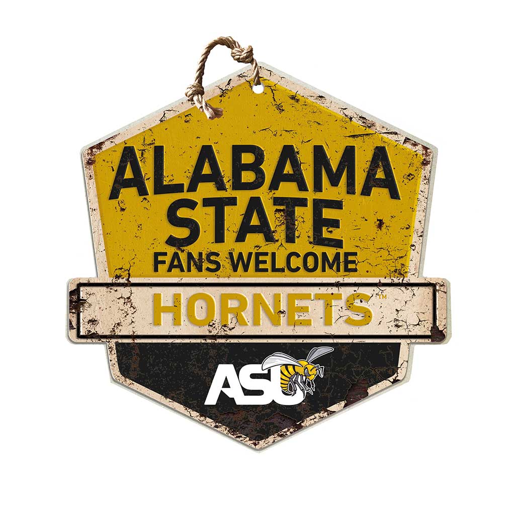 Rustic Badge Fans Welcome Sign Alabama State HORNETS