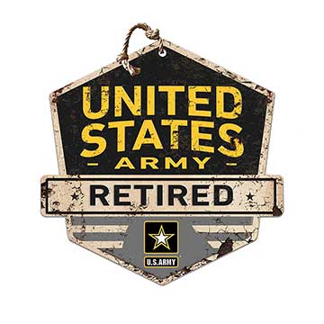 Rustic Badge Retired Sign Army
