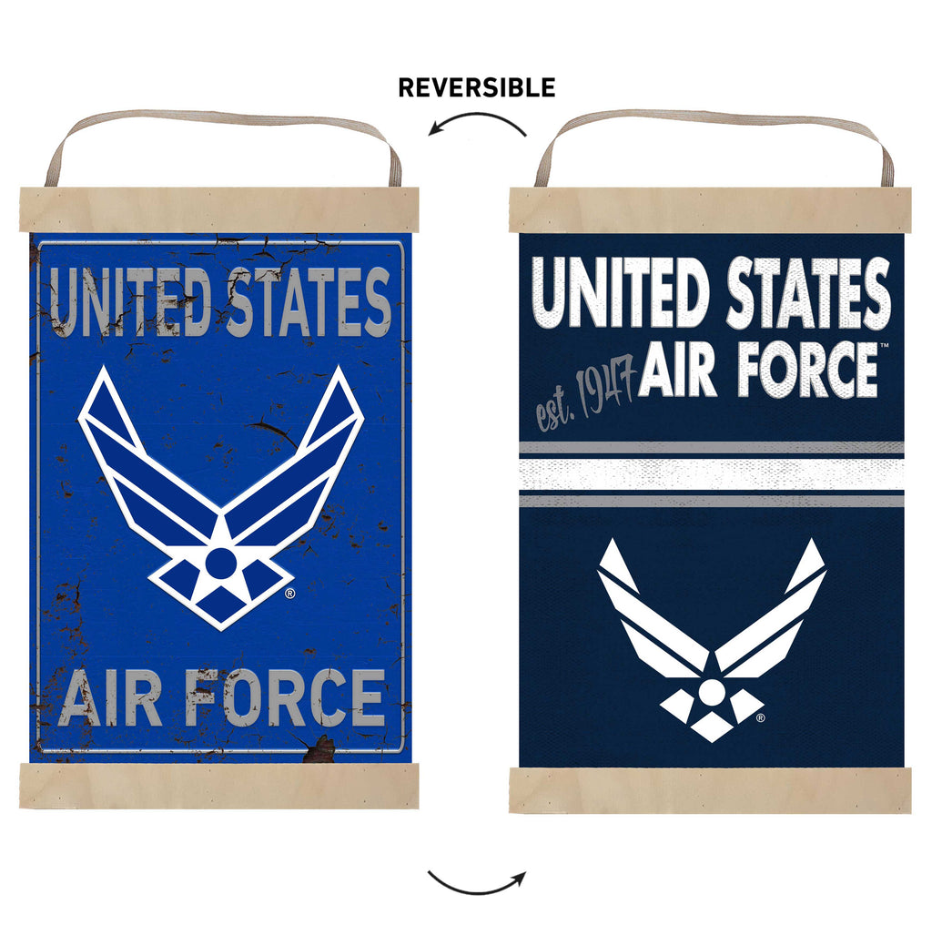 Reversible Banner Sign Faux Rusted Air Force