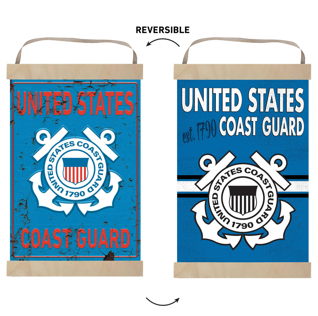 Reversible Banner Sign Faux Rusted Coast Guard