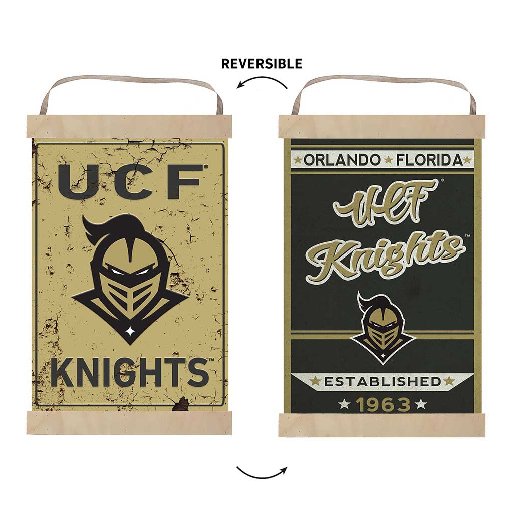 Reversible Banner Sign Faux Rusted Central Florida Knights
