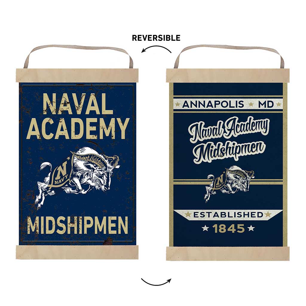 Reversible Banner Sign Faux Rusted Naval Academy Midshipmen