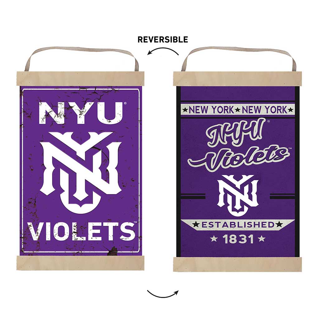 Reversible Banner Sign Faux Rusted New York University Violets