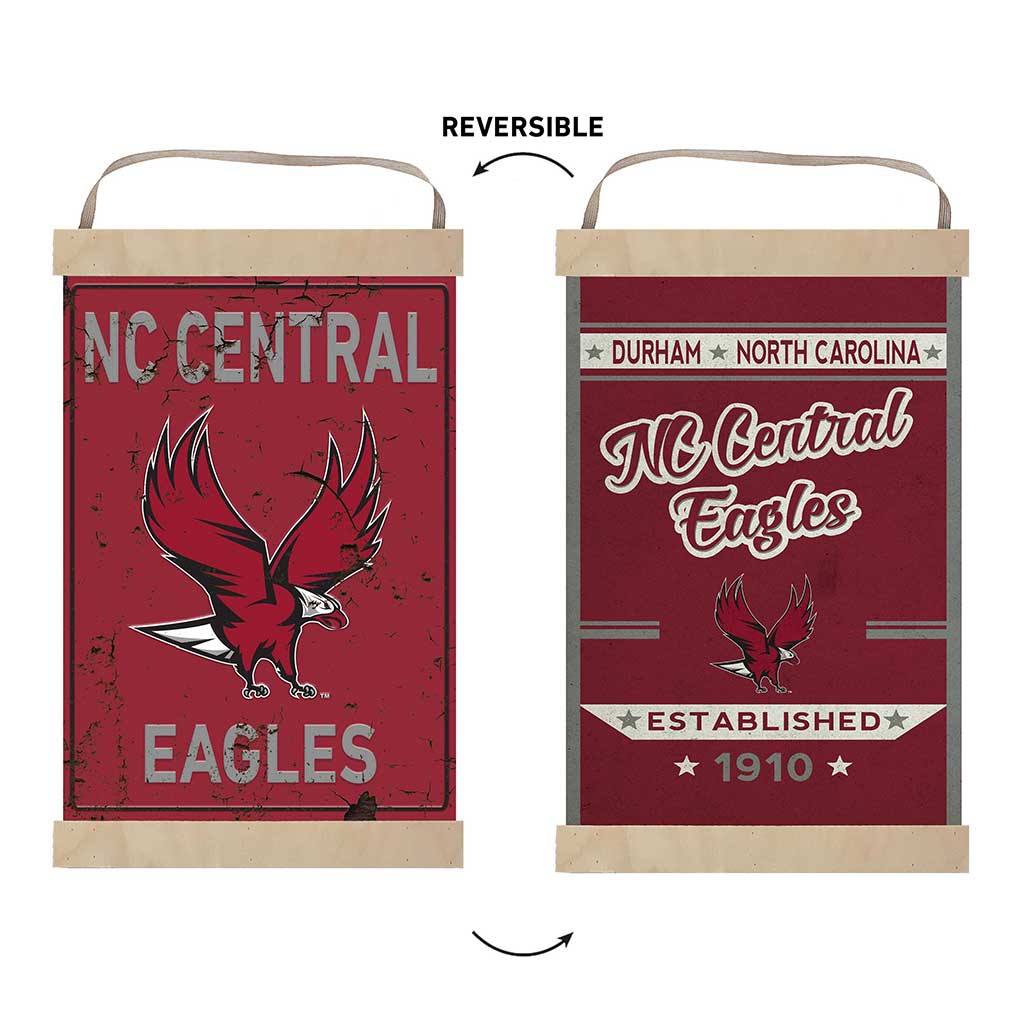 Reversible Banner Sign Faux Rusted North Carolina Central Eagles