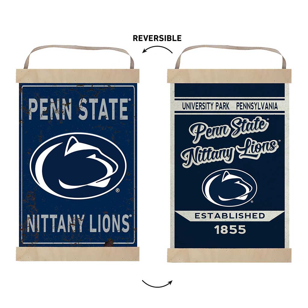 Reversible Banner Sign Faux Rusted Penn State Nittany Lions