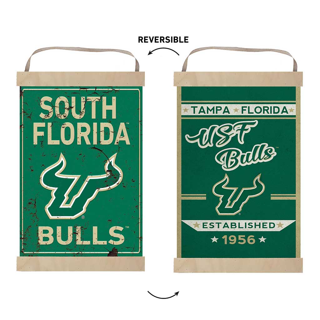 Reversible Banner Sign Faux Rusted South Florida Bulls