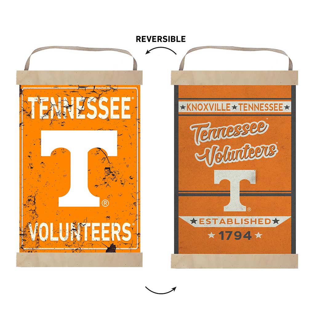 Reversible Banner Sign Faux Rusted Tennessee Volunteers