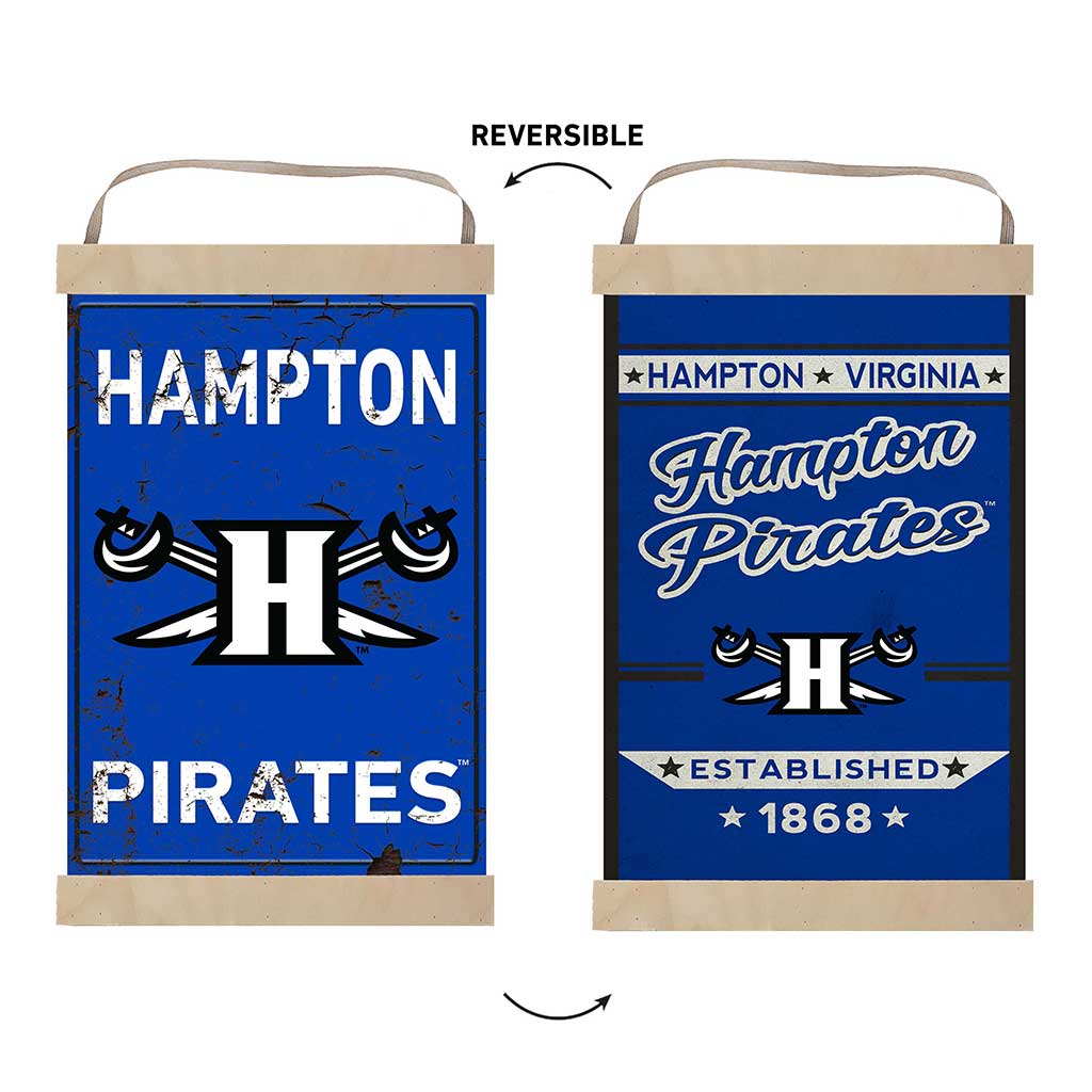 Reversible Banner Sign Faux Rusted Hampton Pirates