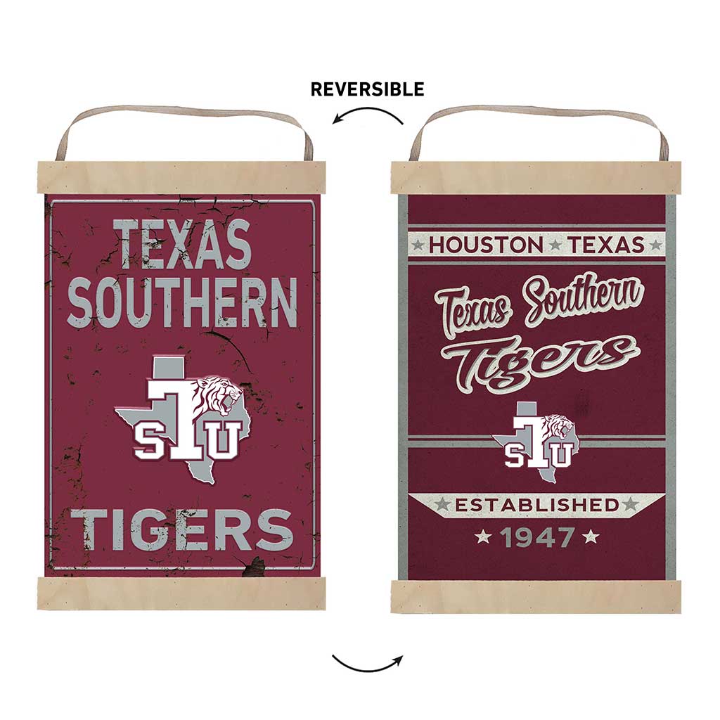Reversible Banner Sign Faux Rusted Texas Southern Tigers