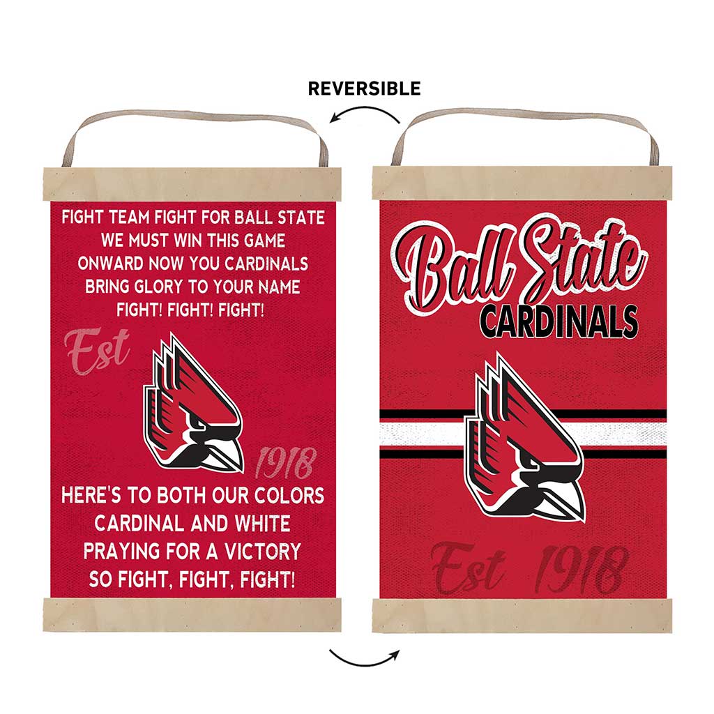 Reversible Banner Sign Fight Song Ball State Cardinals