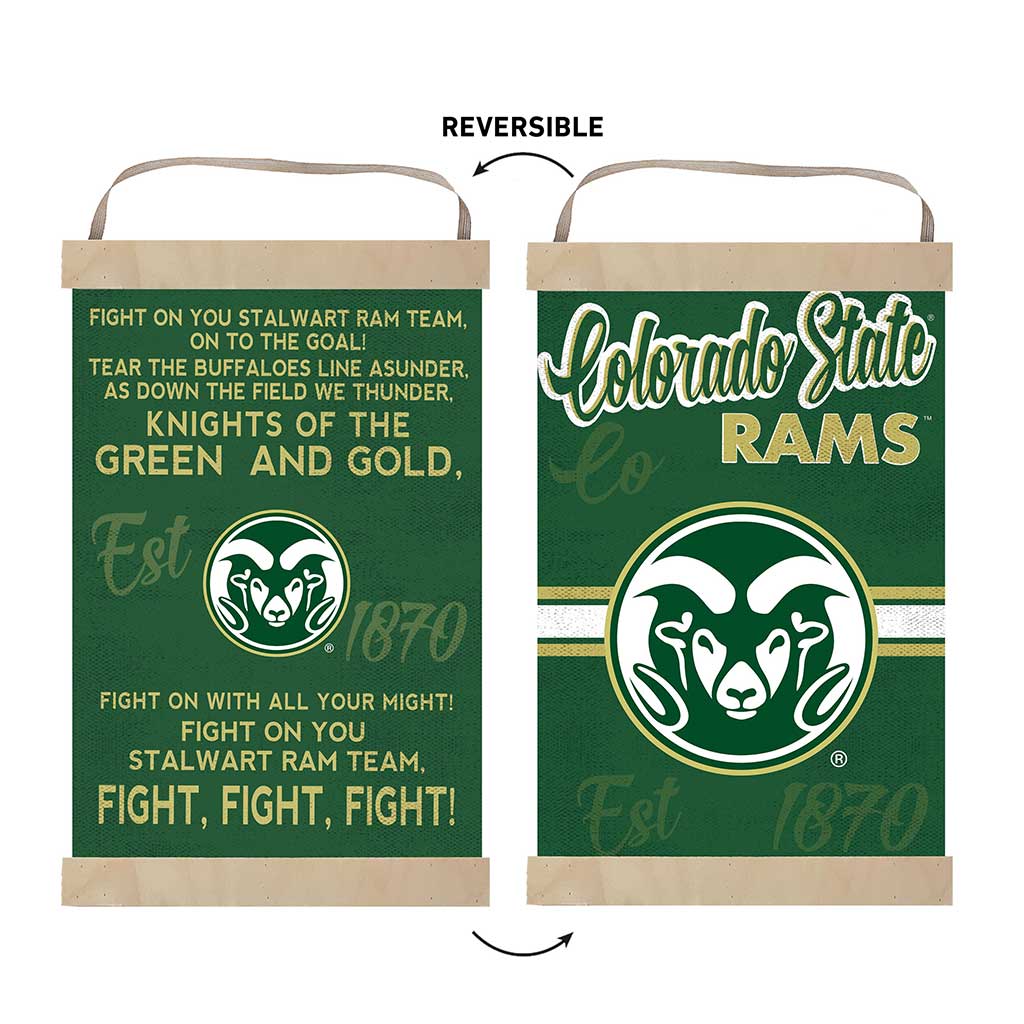 Reversible Banner Sign Fight Song Colorado State-Ft. Collins Rams