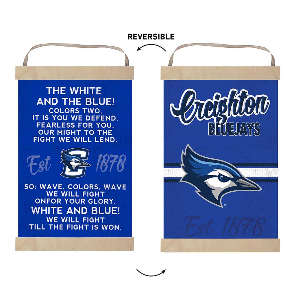 Reversible Banner Sign Fight Song Creighton Bluejays