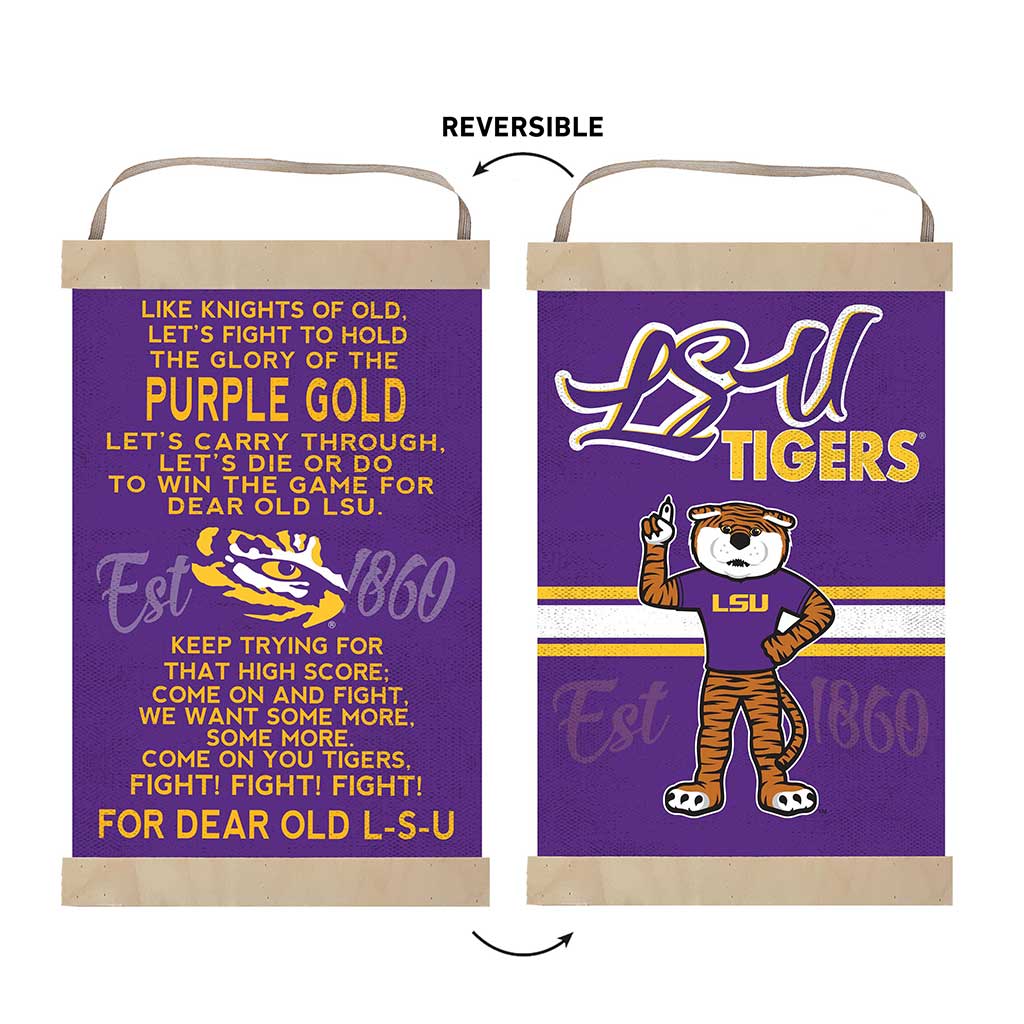 Reversible Banner Sign Fight Song LSU Fighting Tigers