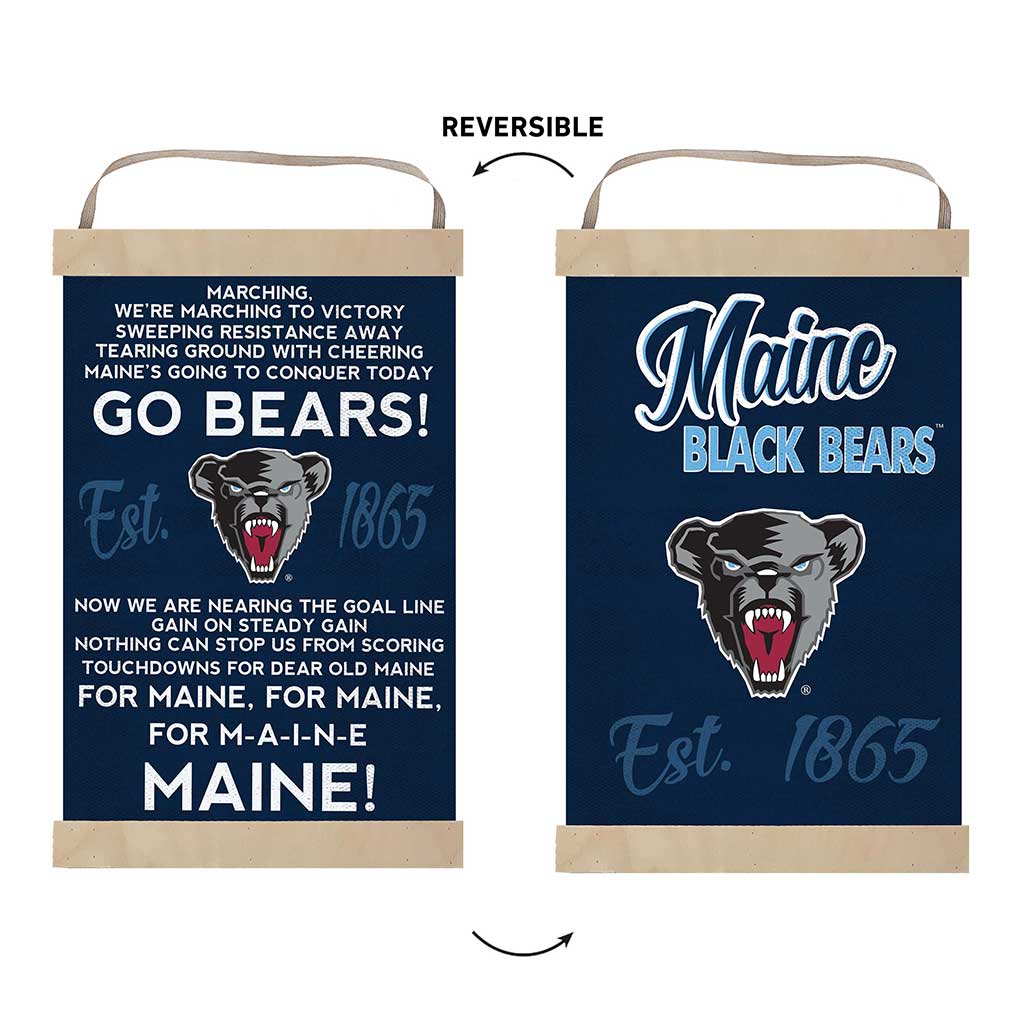 Reversible Banner Sign Fight Song Maine (Orono) Black Bears