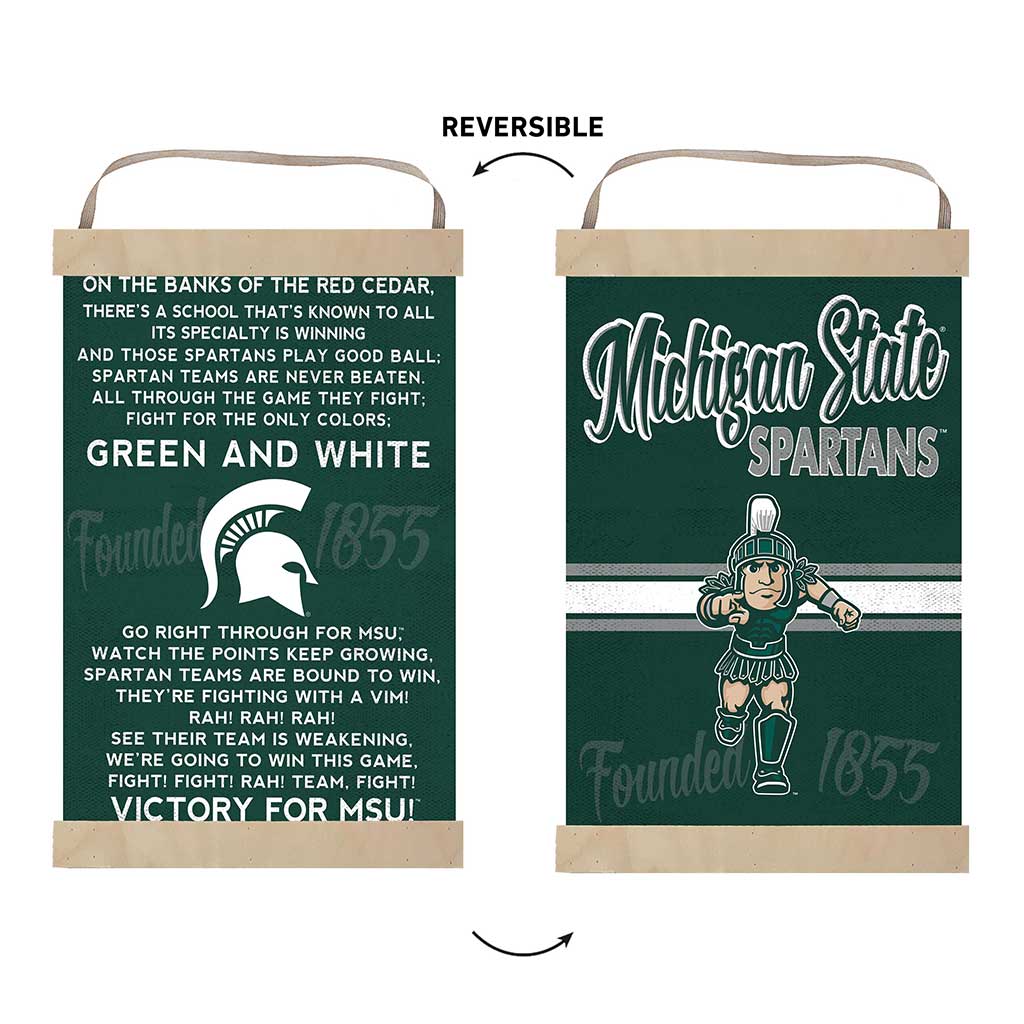 Reversible Banner Sign Fight Song Michigan State Spartans