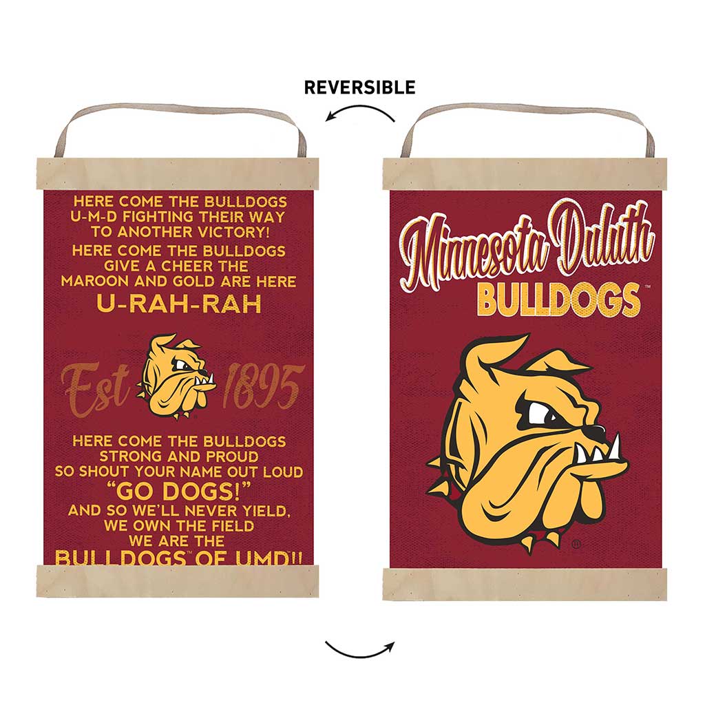 Reversible Banner Sign Fight Song Minnesota (Duluth) Bulldogs