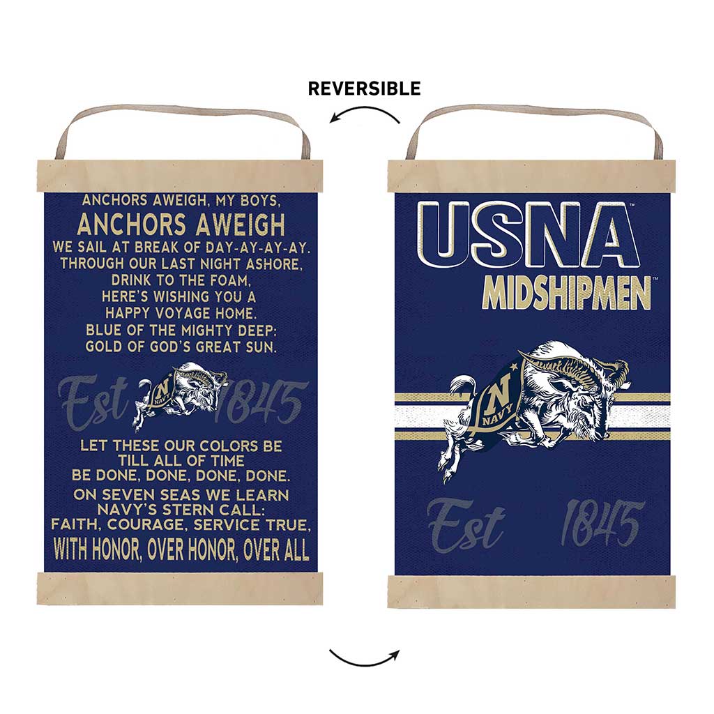 Reversible Banner Sign Fight Song Naval Academy Midshipmen