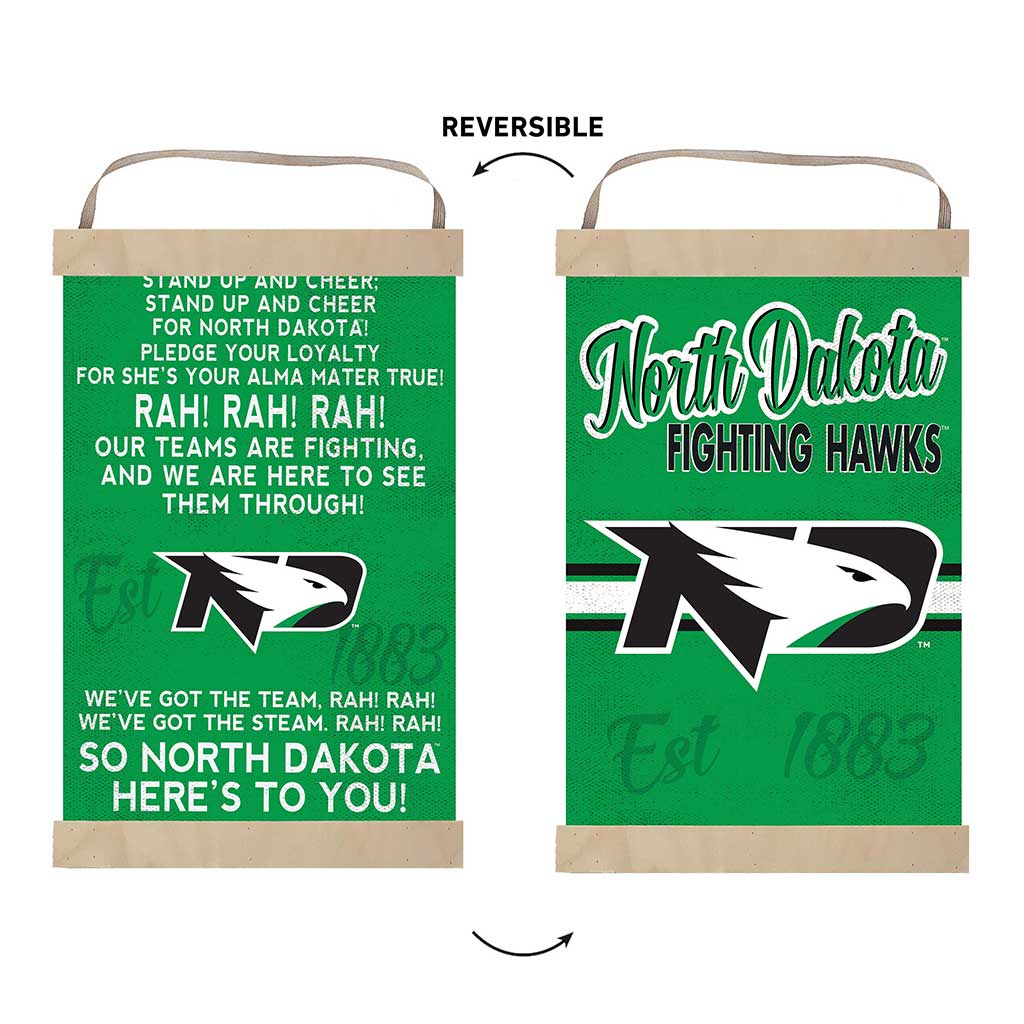 Reversible Banner Sign Fight Song North Dakota Fighting Hawks