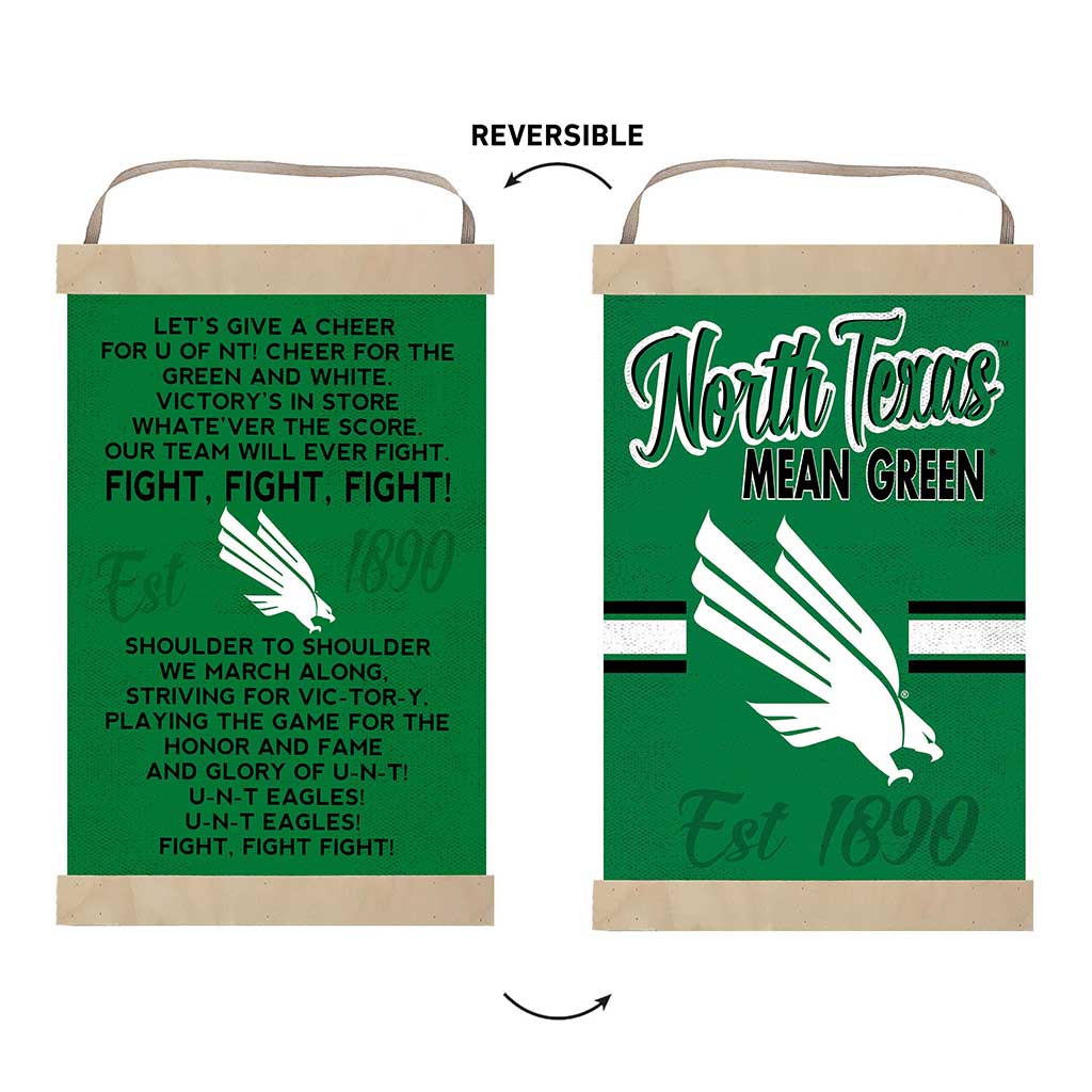 Reversible Banner Sign Fight Song North Texas Mean Green