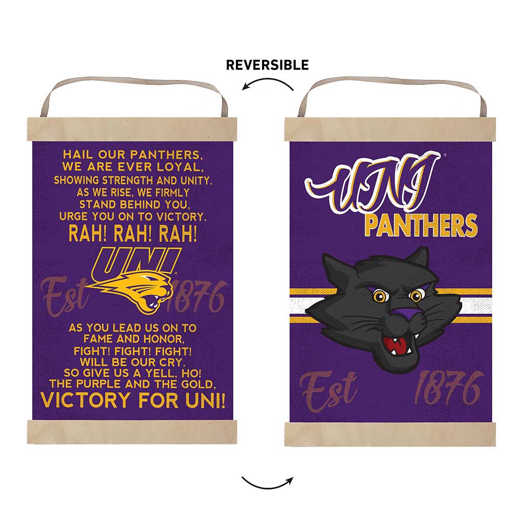 Reversible Banner Sign Fight Song Northern Iowa Panthers