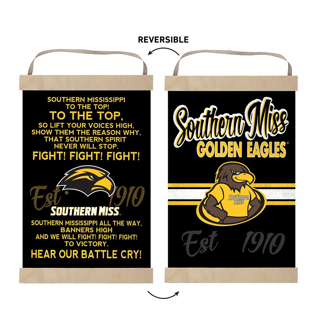 Reversible Banner Sign Fight Song Southern Mississippi Golden Eagles